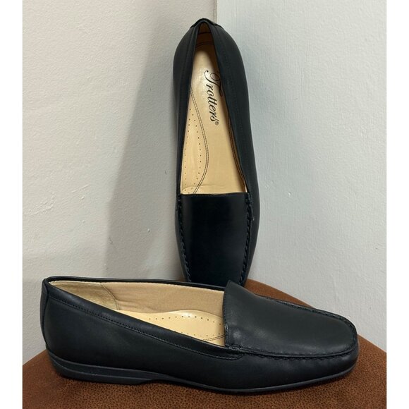 TRATTERS Shoes - TROTTERS WOMENS SLIP ON LEATHER LOAFERS COMFORTS BLACK SHOES CUSHION SIZE 6.5M
